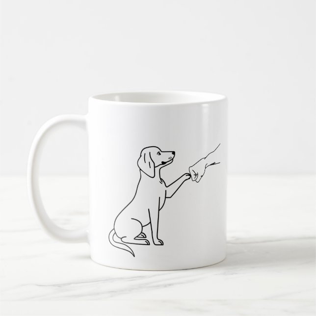 Caneca De Café  Beagle Cumprimento de Punho | Presente para Amant (Esquerda)