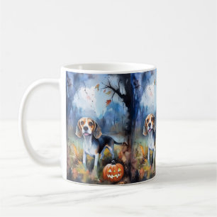 Caneca De Café Beagle de Halloween com Abóboras Assustador