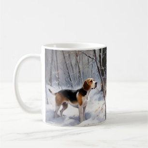 Caneca De Café Beagle Deixe Nevar Natal