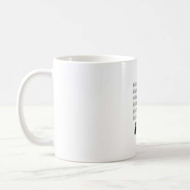 Caneca De Café Beagle dog Music Note Clef Musical Cute Beagle do (Esquerda)