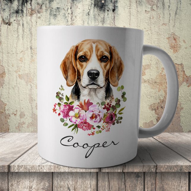 Caneca De Café Beagle em Aquarela (Criador carregado)