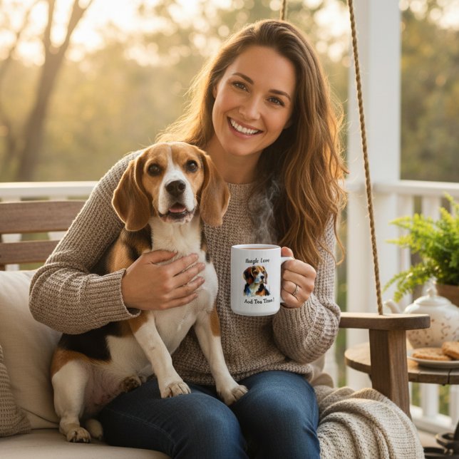 Caneca De Café Beagle Marrom Fofo Personalizar (Criador carregado)