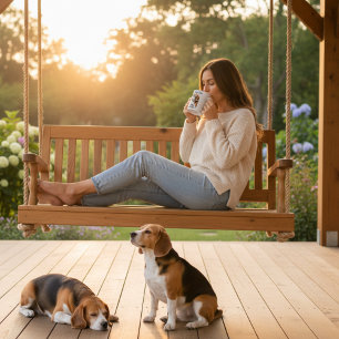 Caneca De Café Beagle Preto e Marrom Fofo Amor