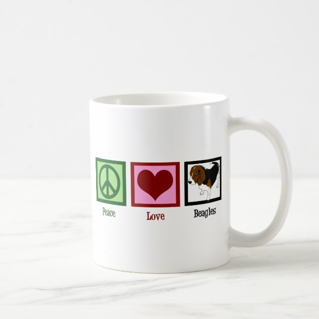 Caneca De Café Beagles de Amor pela Paz (Direita)
