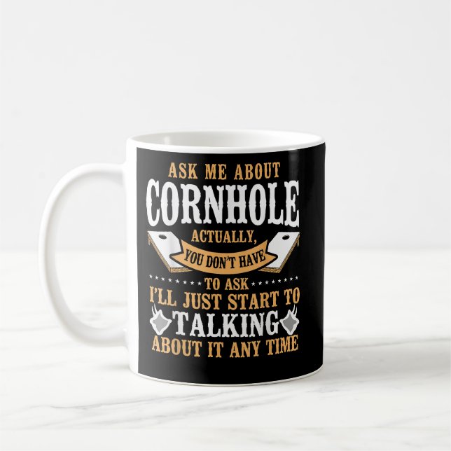 Caneca De Café Bean Bag Player Champ Me Perguntou Sobre Cornhole (Esquerda)