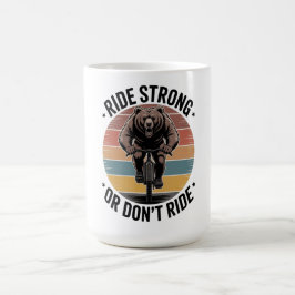Caneca De Café Bear Cycling Vintage Sunset Biker Design