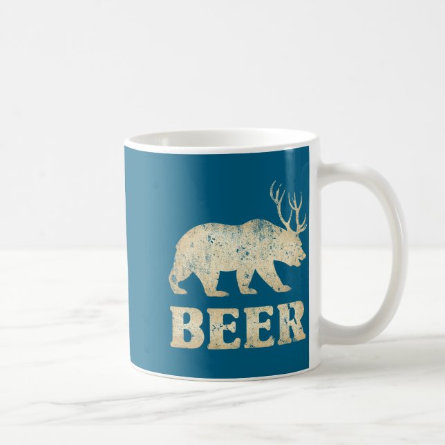 Caneca De Café Bear Deer Vintage Beer  (Direita)