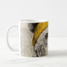 Caneca De Café Bear in Yellow Beanie Rustic Woodland Animal 