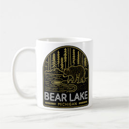 Caneca De Café Bear Lake Michigan Vintage Neon
