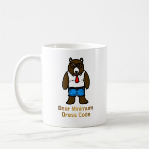 Caneca De Café Bear Mínimo Engraçado Escritório Arte Pun