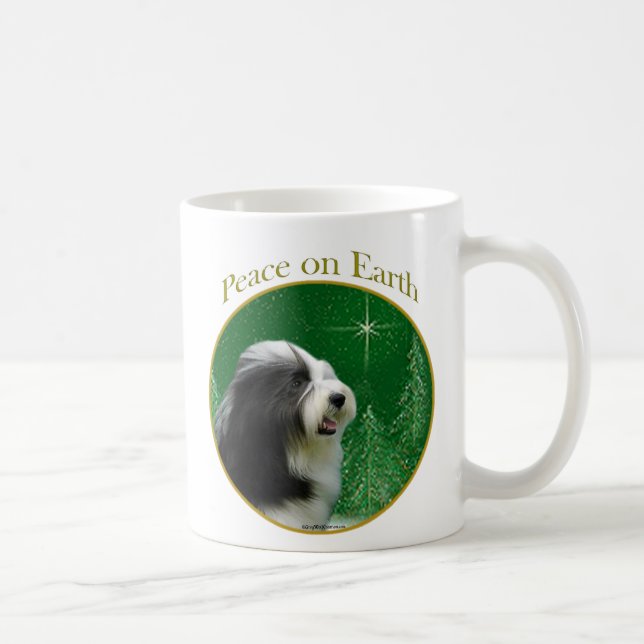 Caneca De Café Bearded Collie Peace (Direita)