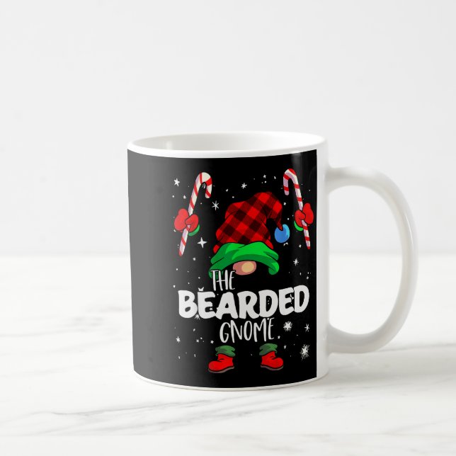 Caneca De Café Bearded Gnome Red Buffalo Plaid Matching Family Ch (Direita)