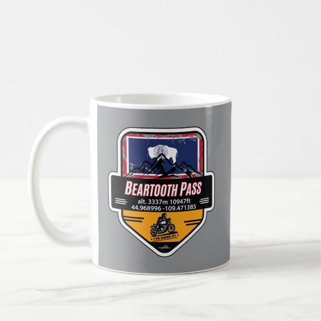 Caneca De Café Beartooth Pass Motocicleta US 212 01 (Esquerda)