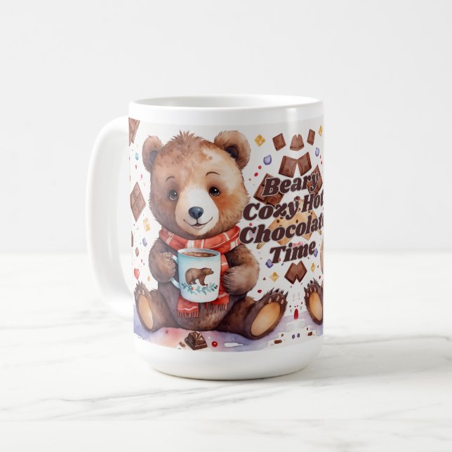 Caneca De Café Beary Cozy Hot Chocolate Time (Frente Esquerda)