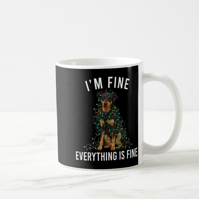 Caneca De Café Beauceron Christmas I'm Fine Everything Is Fine  (Direita)
