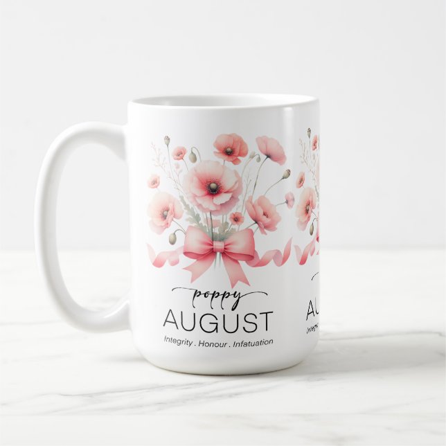 Caneca De Café Beautiful Birth Month Flower/August Poppy (Esquerda)