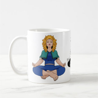 Caneca De Café Beautiful Blonde Girl Yoga Pose Lotus Cute