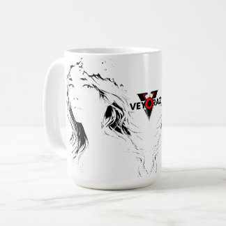 Caneca De Café Beautiful Floral Anime Girl – Soft Pastel Aesthe