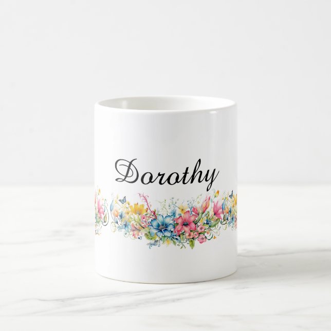 Caneca De Café Beautiful Floral Design TEMPLATE (Centro)