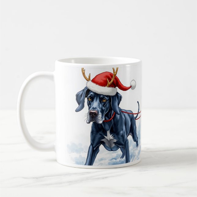 Caneca De Café Beautiful Great Dane Christmas Coffee Mug (Esquerda)