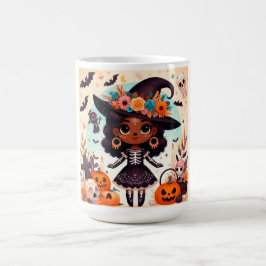 Caneca De Café Beautiful little witch halloween party