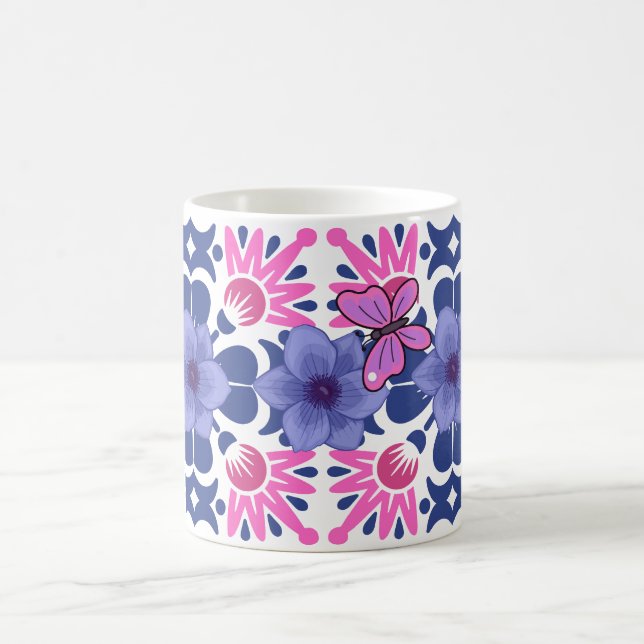 Caneca De Café Beautiful Pattern Butterfly Design (Centro)