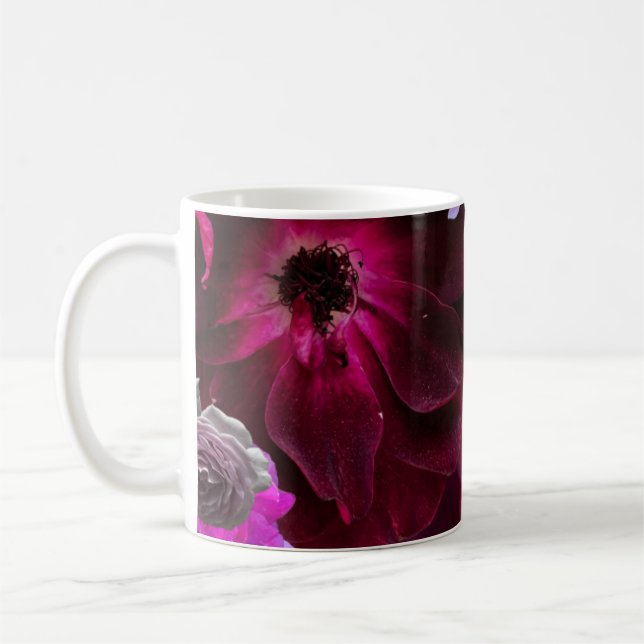 Caneca De Café Beautiful Purple Rose Collage (Esquerda)