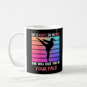 Caneca De Café Beauty Karate Girl Chuta Você Taekwondo Jiu Jitsu