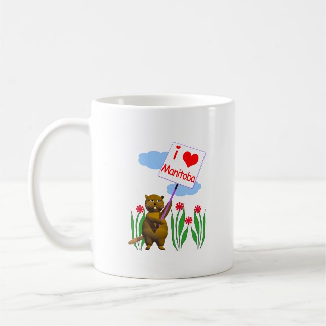 Caneca De Café Beaver Canadense ama Manitoba (Esquerda)