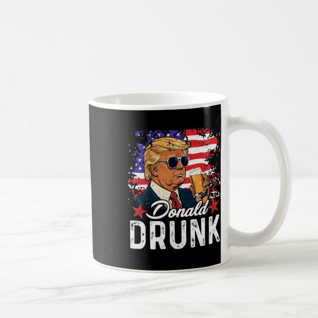 Caneca De Café Bebado Trump Beer Bebida 4 De Julho Bandeira Ameri (Direita)