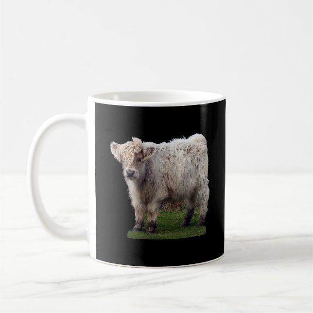 Caneca De Café Bebê Adorável Bezerro de Vaca das Terras Altas Fof (Esquerda)