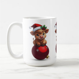 Caneca De Café bebê adorável de vaca highland sentado