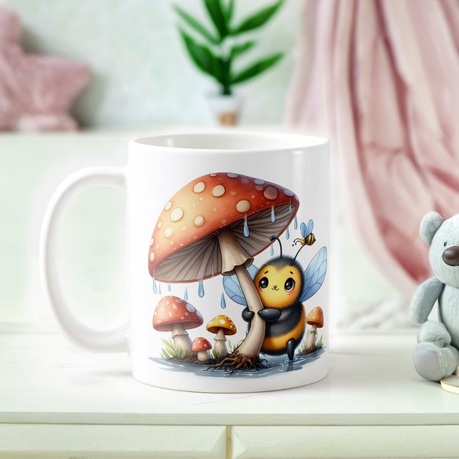 Caneca De Café Bebê Adorável Sob Guarda-chuvas (Criador carregado)