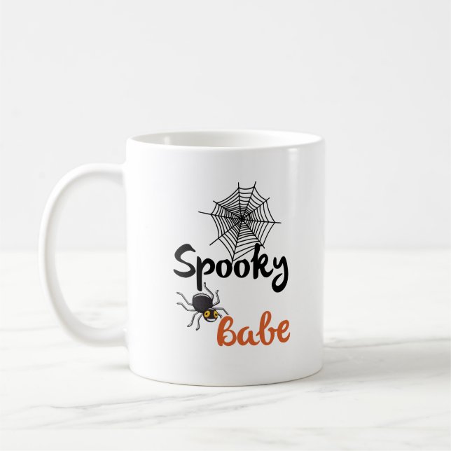 Caneca De Café Bebê assustador - Design de Dia das Bruxas (Esquerda)