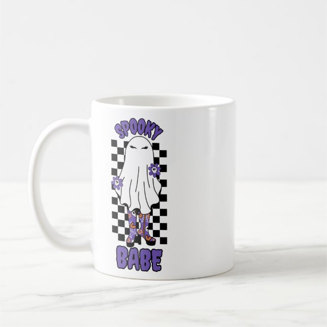 Caneca De Café "Bebê assustador" Mulher do Halloween Fantasma Rox (Esquerda)