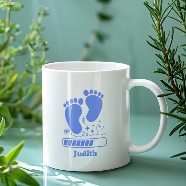 Caneca De Café Bebê Azul Carregando (Criador carregado)