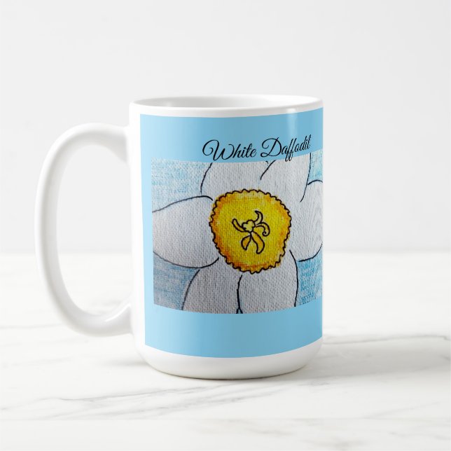 Caneca De Café Bebê Azul Narciso Branco (Esquerda)