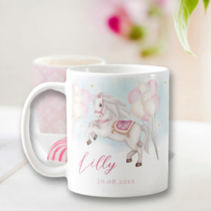 Caneca De Café Bebê bebezinho Pony Belo Balões Estrelando Garota