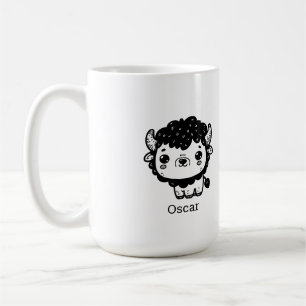 Caneca De Café Bebê Bisão Fofo - Arte Kawaii de Animais de Fazend