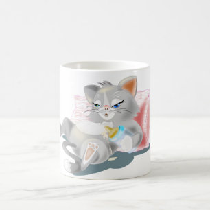 Caneca De Café Bebê com leite de garotinha - pintura