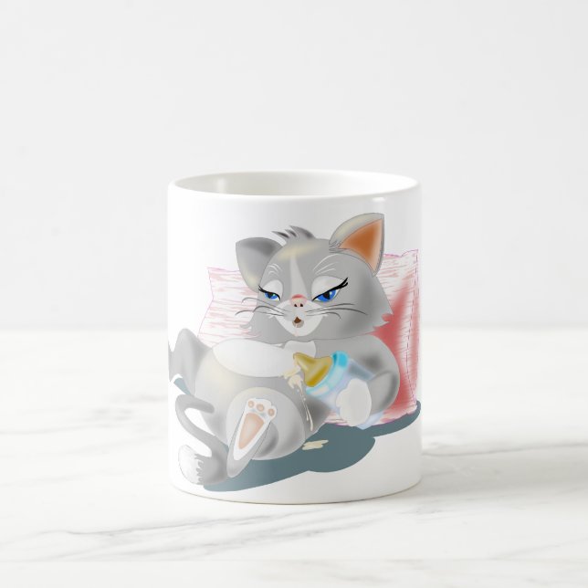 Caneca De Café Bebê com leite de garotinha - pintura (Centro)