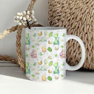 Caneca De Café Bebê Dinossauro Fofo