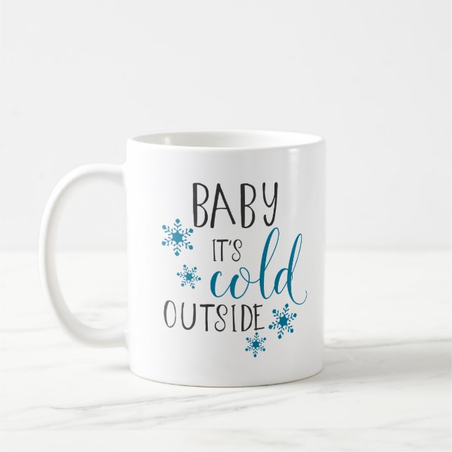 Caneca De Café Bebê é Natal exterior frio (Esquerda)