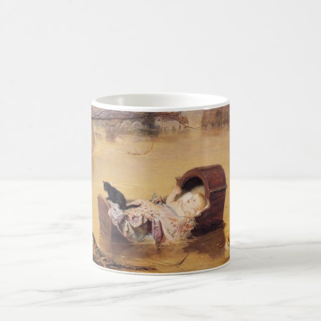 Caneca De Café Bebê em berço durante enchente (por J.E. Millais) (Centro)