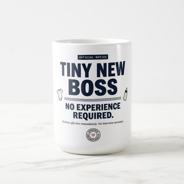 Caneca De Café Bebê Engraçado Pequeno Novo Chefe Sem Experiência  (Centro)