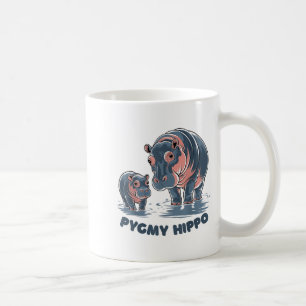 Caneca De Café Bebê Fofo Hipopótamo Pigmeu Moo Deng Zoológico Div