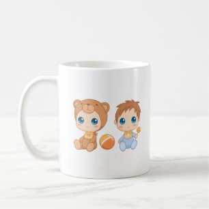 Caneca De Café Bebê gêmeos do urso