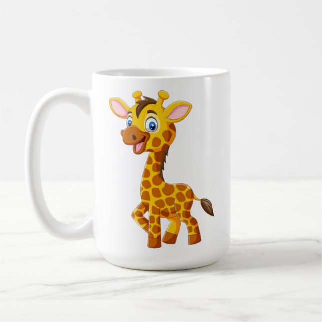 Caneca De Café Bebê Girafa Fofo Sorriso Desenho-35280 (Esquerda)
