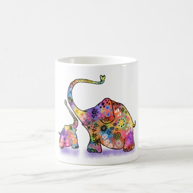 Caneca De Café Bebê giro e mug elefante mãe (Centro)