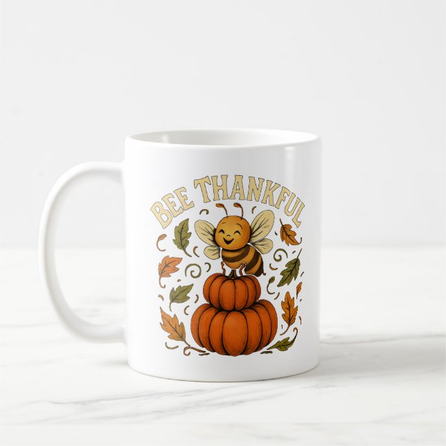 Caneca De Café Bebê, Graças à Arte de Abóbora de outono (Esquerda)